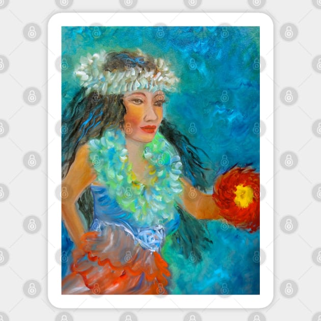 Hawaiian Hula Maiden Sticker by jennyleeandjim